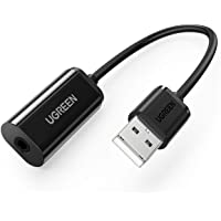 Los mejores  - UGREEN Tarjeta de Sonido Externa- USB Adaptador de Audio External Sound Adapter con 3.5mm Jack para Micrófono- Altavoces…